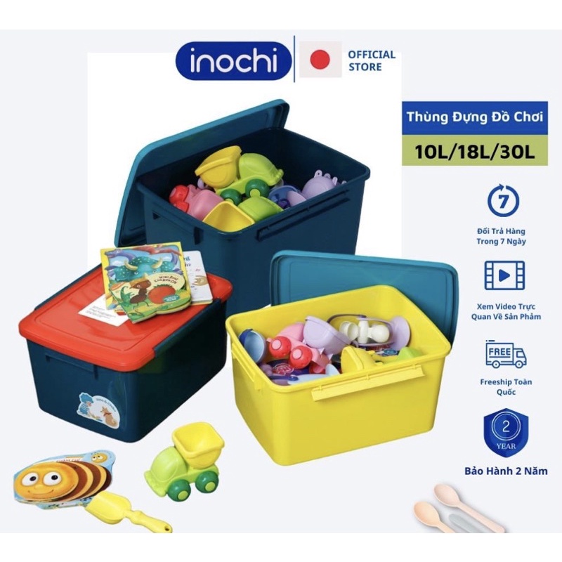 Thùng nhựa đa năng đựng đồ chơi cho bé nhật bản Notoro inochi 10L 18L 30L Cao Cấp