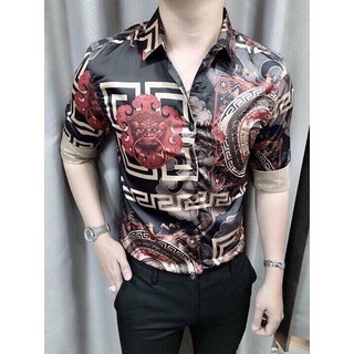 ÁO SƠ MI NAM PHI LỤA HỌA TIÊT ĐỎ 011 THUNSI