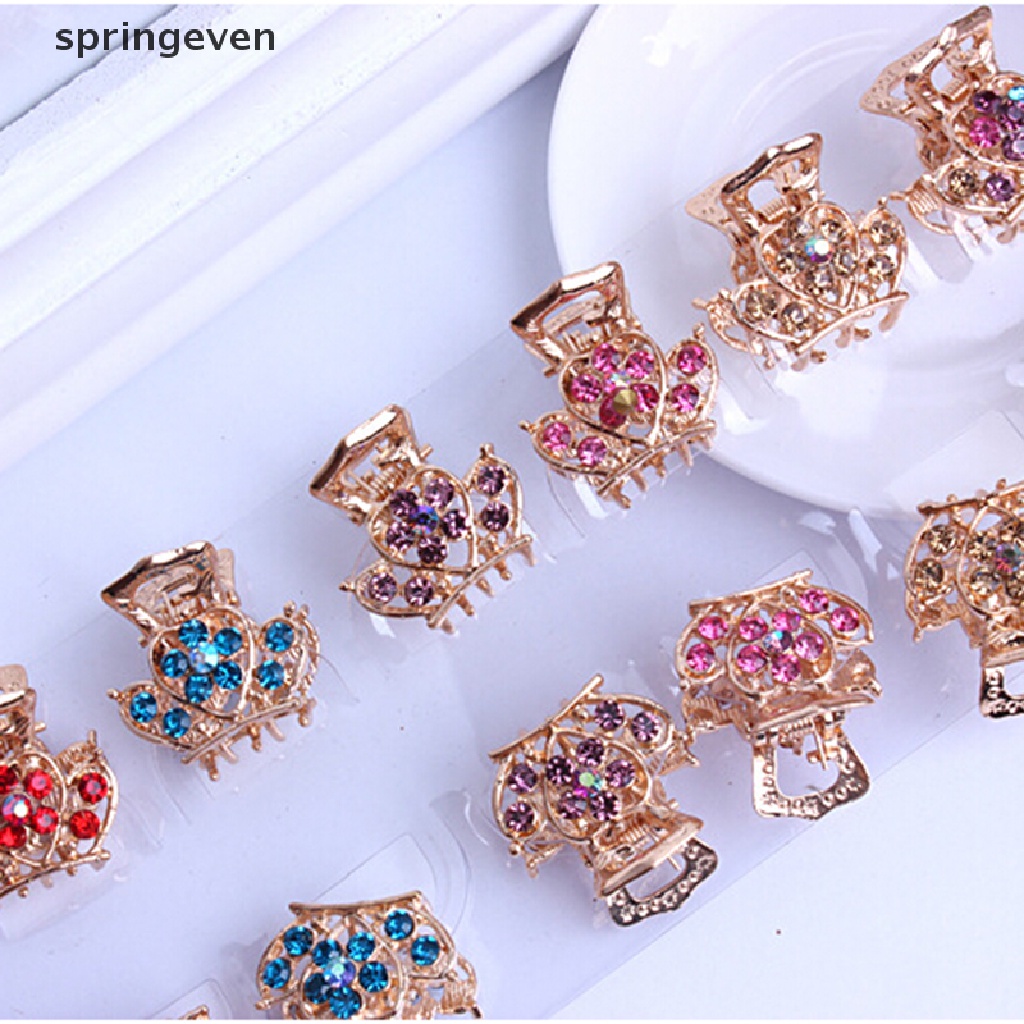 Kẹp Tóc Càng Cua Mini Hình Hoa Pha Lê Phong Cách springeven Mới