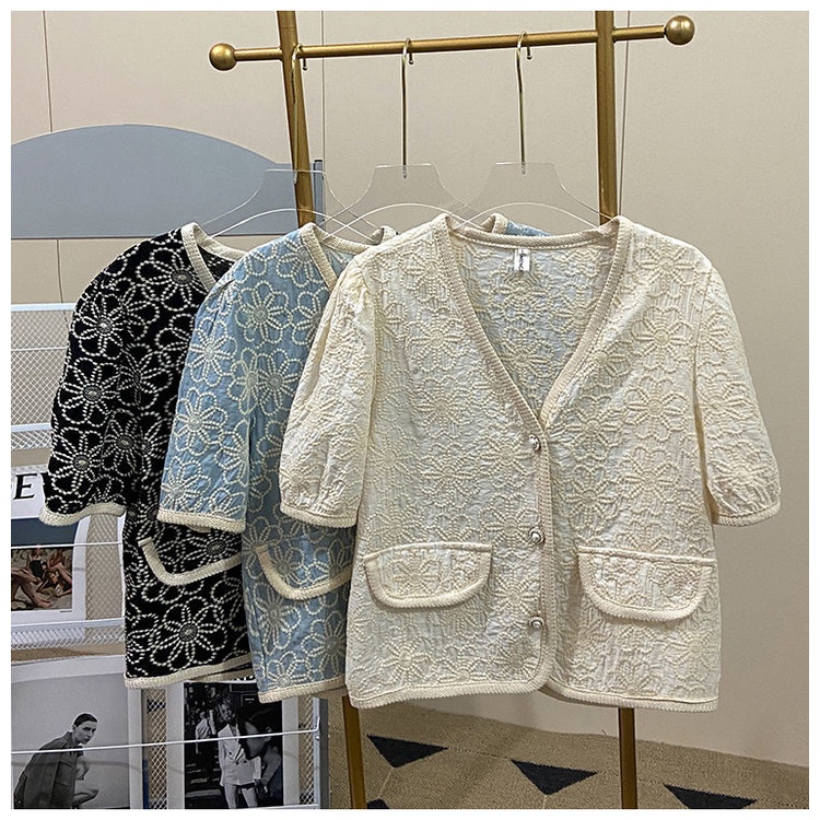 Áo Sơ Mi Tay Ngắn Cổ Chữ V Thời Trang Cho Nữ