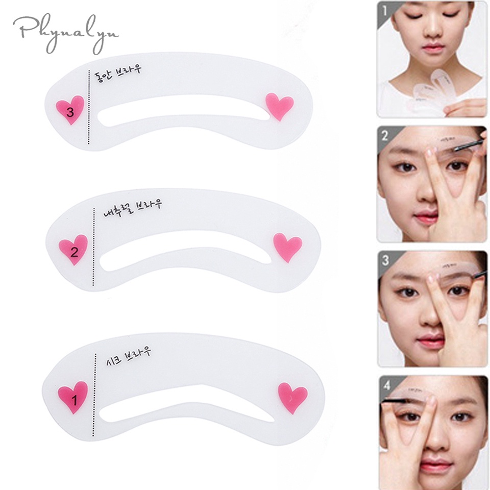 Set 3 Khuôn Kẻ Chân Mày Mini Brow Class 3 Dáng Khác Nhau Tiện Lợi