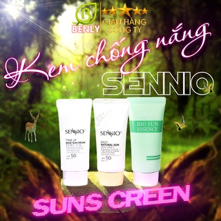 Kem chống nắng SENNIO, kềm dầu, dưỡng trắng, dưỡng ẩm, nâng tone da, không bết da dùng cho da dầu mụn và da nhạy cảm SPF
