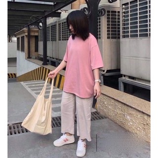 áo thun tay lỡ màu HỒNG PHẤN nam & nữ FOME RỘNGcó chọn size, chất thun xịn TY-80