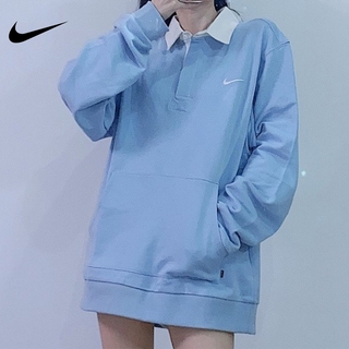✨12.12 NIKE SB 20SS POLO Collar Fake Two Long-sleeved Sweaters Couple's Casual Shirt Nike with Sweater Neck