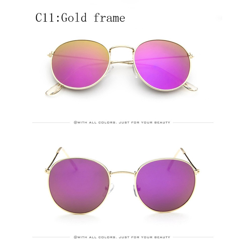 Kính Râm Gọng Tròn Tráng Gương Thời Trang Cho Nữ