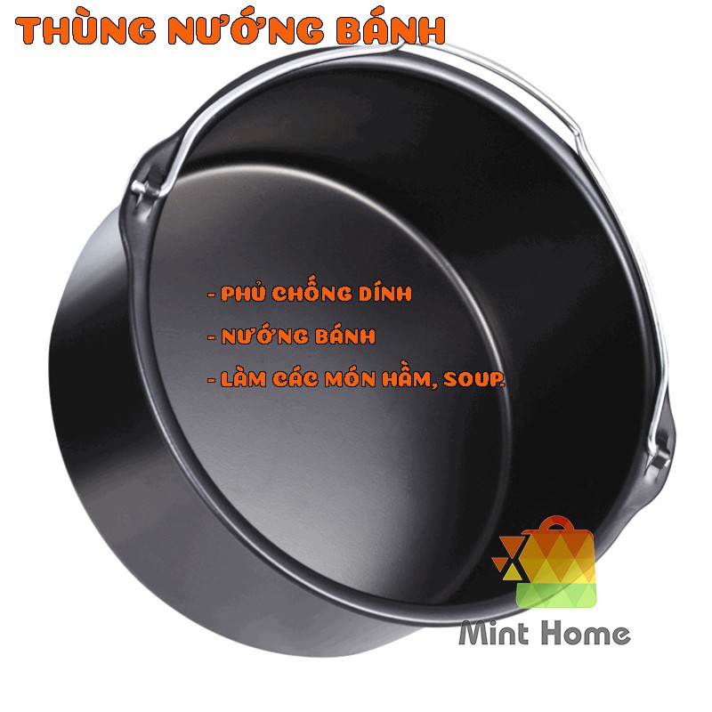 Bộ phụ kiện 7 món (5 món) nồi chiên không dầu, tiện lợi cho làm bánh, nướng nhiều tầng, nướng pizza...