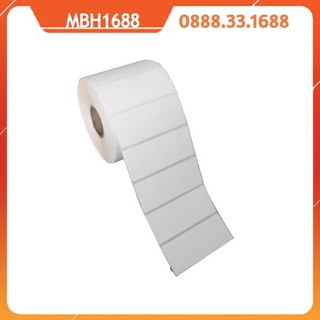 10 cuộn Decal giấy in thường in mã vạch, tem phụ 76x40 mm ,1 tem/hàng