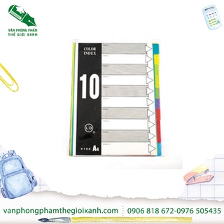 Bìa phân trang nhựa 10 số