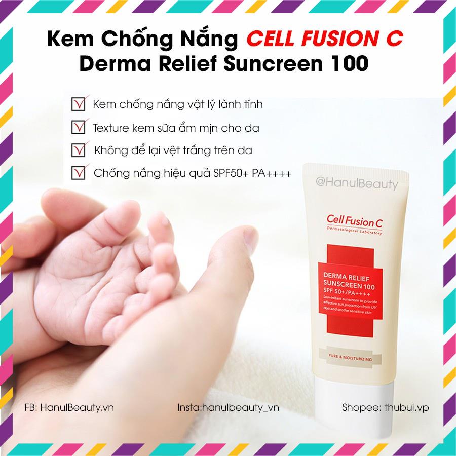 Kem chống nắng Cell Fusion C nâng tone trắng hồng SPF 50+  kiềm dầu không bóng nhờn rít