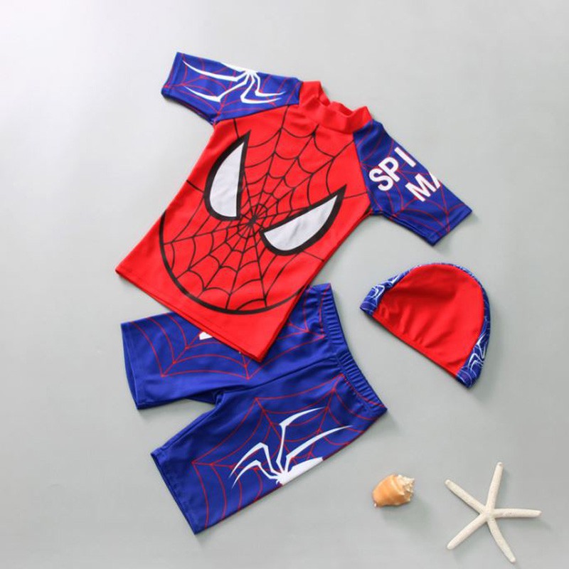 Bộ đồ bơi ngươi nhện spiderman kèm nón bé trai