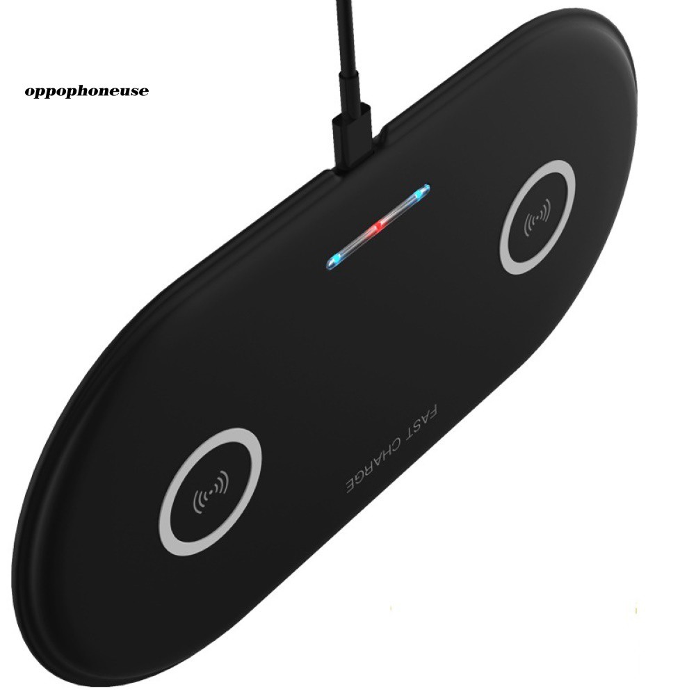 【OPHE】Qi Wireless Dual Charger Mobile Phone Charging Pad for iPhone Android Samsung