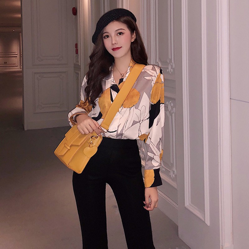 CÓ SẴN] Áo sơ mi nữ dài tay họa tiết retro cá tính phong cách Hàn Quốc | BigBuy360 - bigbuy360.vn