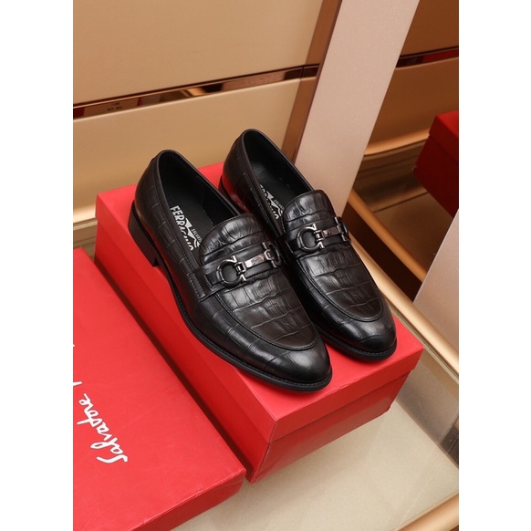 Giày tây lười da thật nhập khẩu mẫu mới lịch lãm cho nam thương hiệu Salvatore Ferragamo cao cấp