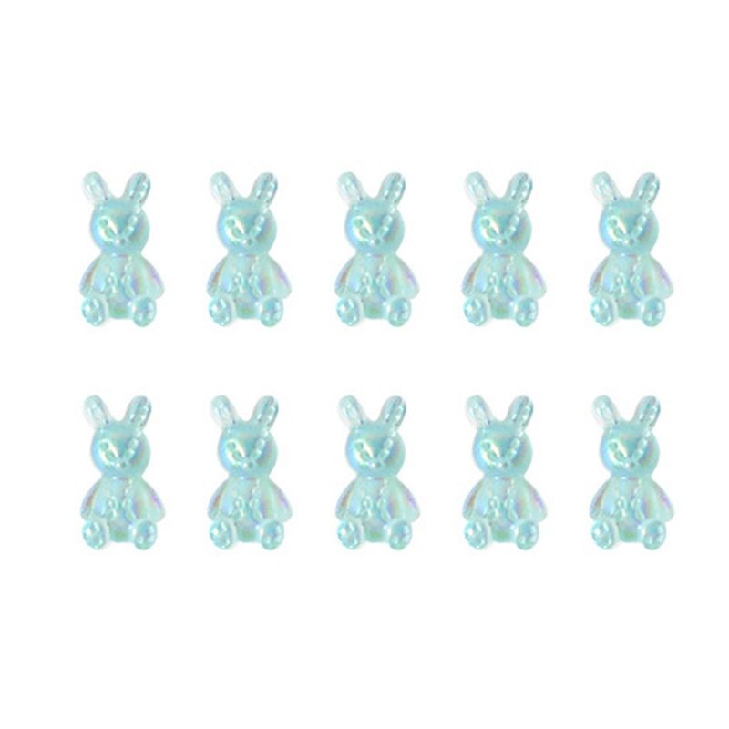 Set 10 Miếng Dán Trang Trí Móng Tay Hình Thỏ 3d Chất Lượng Cao