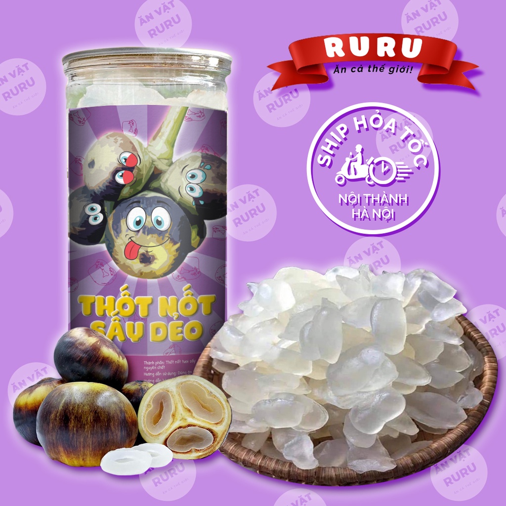 Thốt nốt sấy dẻo 400g, ăn vặt Ruru, sấy dẻo ngọt tư nhiên, dai dai sần sật