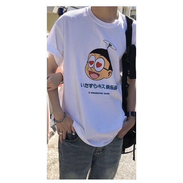 Áo thun form rộng in hình Nobita TTSLA0135