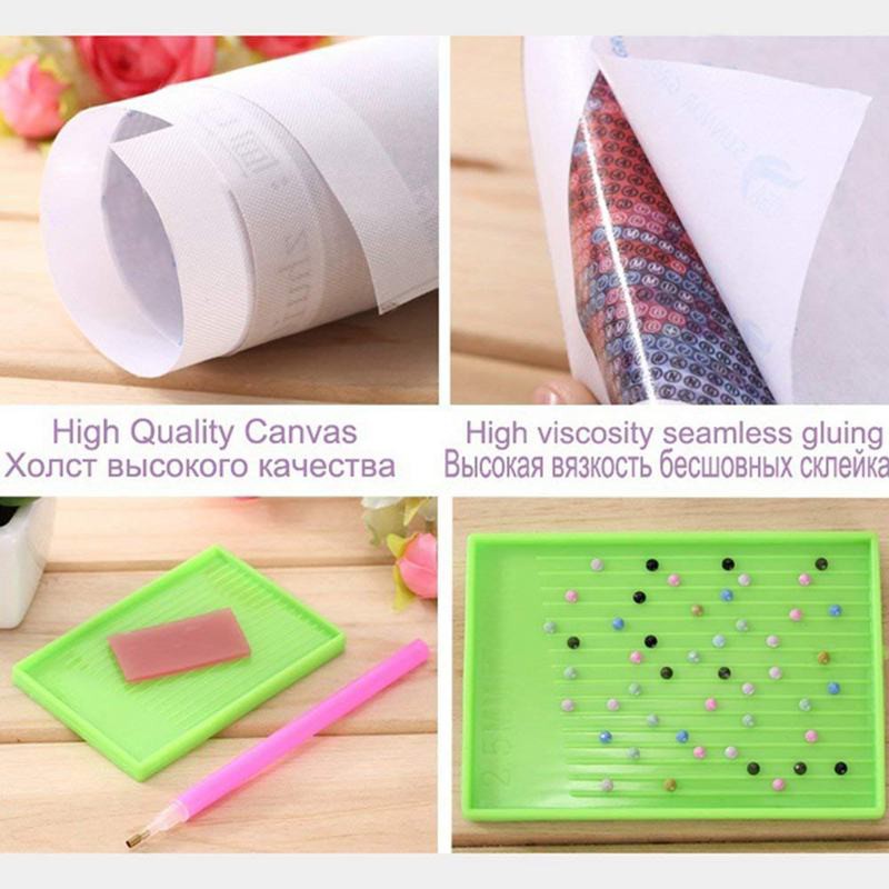 Bộ tranh đính đá 5D tự làm hình cá Koi mùa xuân 40x30