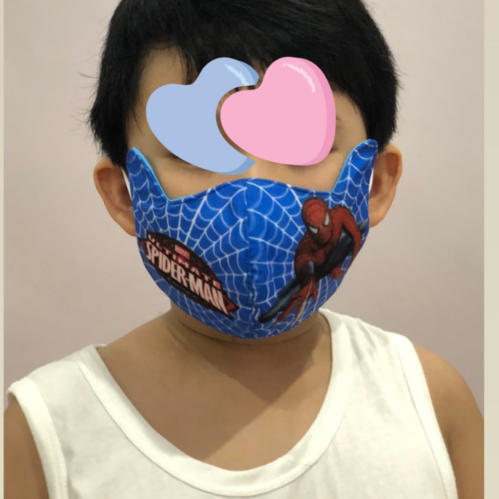 [MÃ KHAUHOMI GIẢM 20%] Khẩu Trang Vải Cao Cấp - Spider Men 8-11 tuổi - Vải in dày dặn | BigBuy360 - bigbuy360.vn