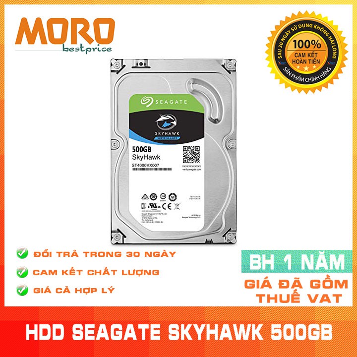 Ổ cứng camera giám sát HDD Seagate Skyhawk 500GB - Bảo hành 12 tháng 1 đổi 1