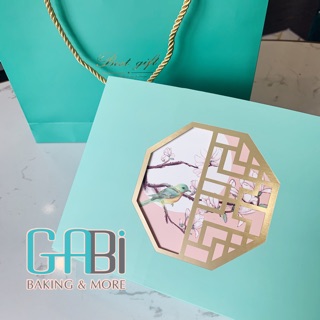 Hộp đựng 6 bánh trung thu 50-80g chim hoa có kèm túi