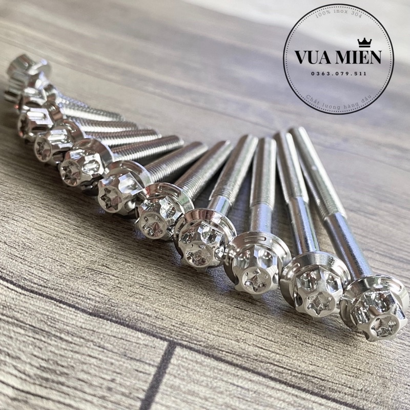 Ốc kiểu 6li , ốc lốc máy M3 inox 304 các size thông dụng từ 6li10 đến 6li90 - Vua Miên