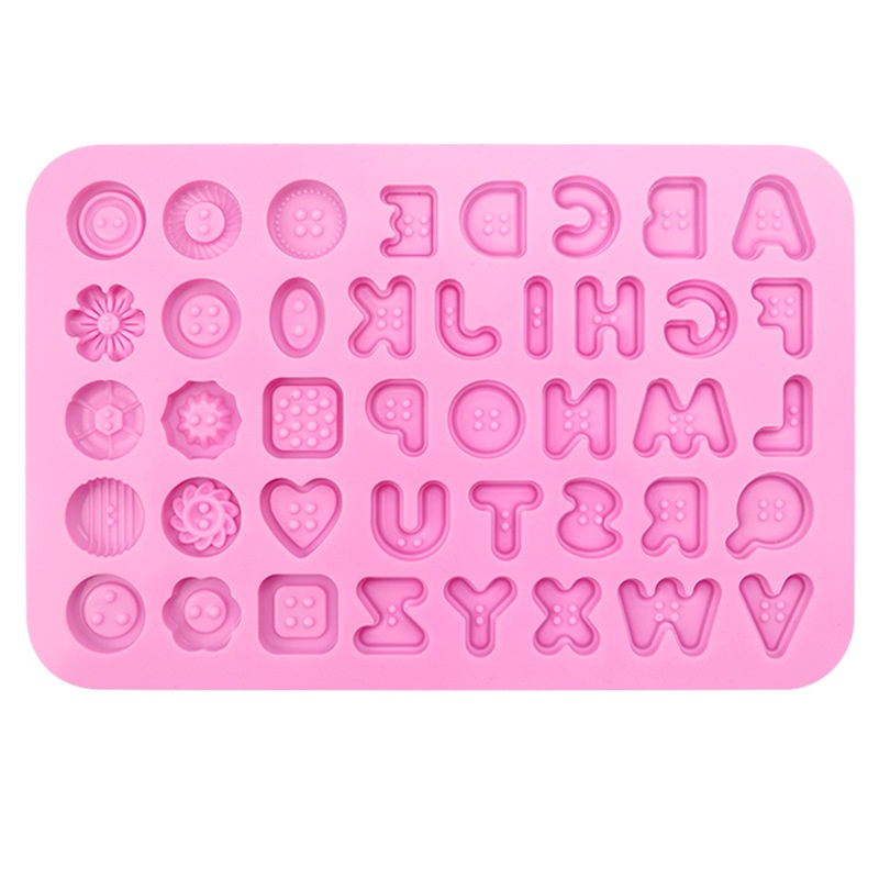 Khuôn silicone Làm Bánh/Kẹo/Sô Cô La/Đá Viên Hình Nút Áo 45 Lỗ DIY