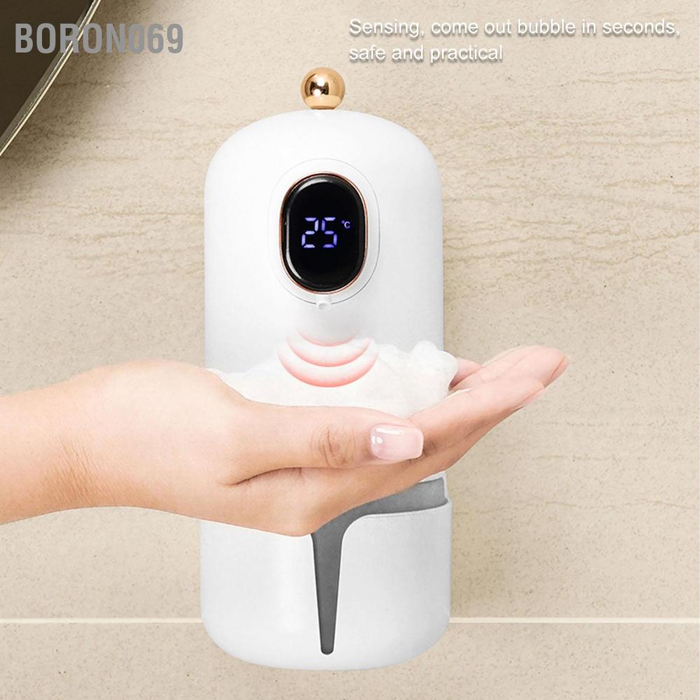 Boron069 Máy phân phối xà phòng tự động Màn hình LCD 300ml Cảm biến có thể sạc lại rảnh tay bơm không thấm nước Treo tường