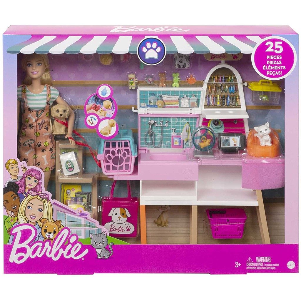 ĐỒ CHƠI BARBIE - Cửa hàng chăm sóc thú cưng của Barbie - MÃ SP GRG90
