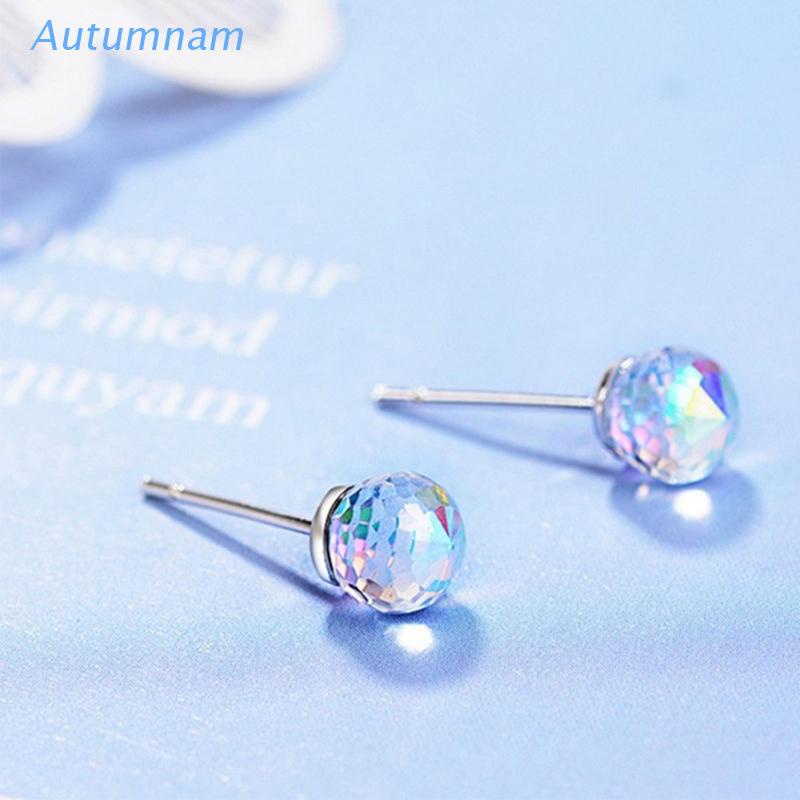 Bông Tai Đính Đá Hình Quả Cầu Nhiều Màu Sắc Dành Cho Nữ