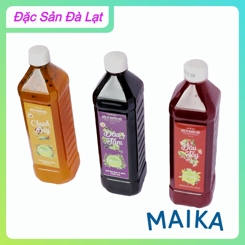 Combo: 1 chai nước ép dâu tây + 1 chai nước cốt chanh dây + 1 chai nước cốt dâu tằm Ngọc Thảo
