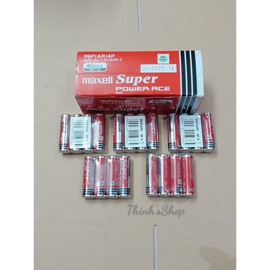Hộp 40 viên pin tiểu AA Maxell Power ACE R6P(AR)4P Red