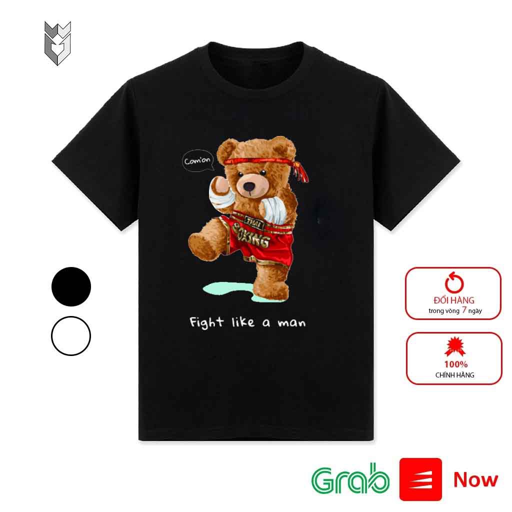áo thun cao cấp cotton gấu ROBOT trắng cực đẹp giá sỉ