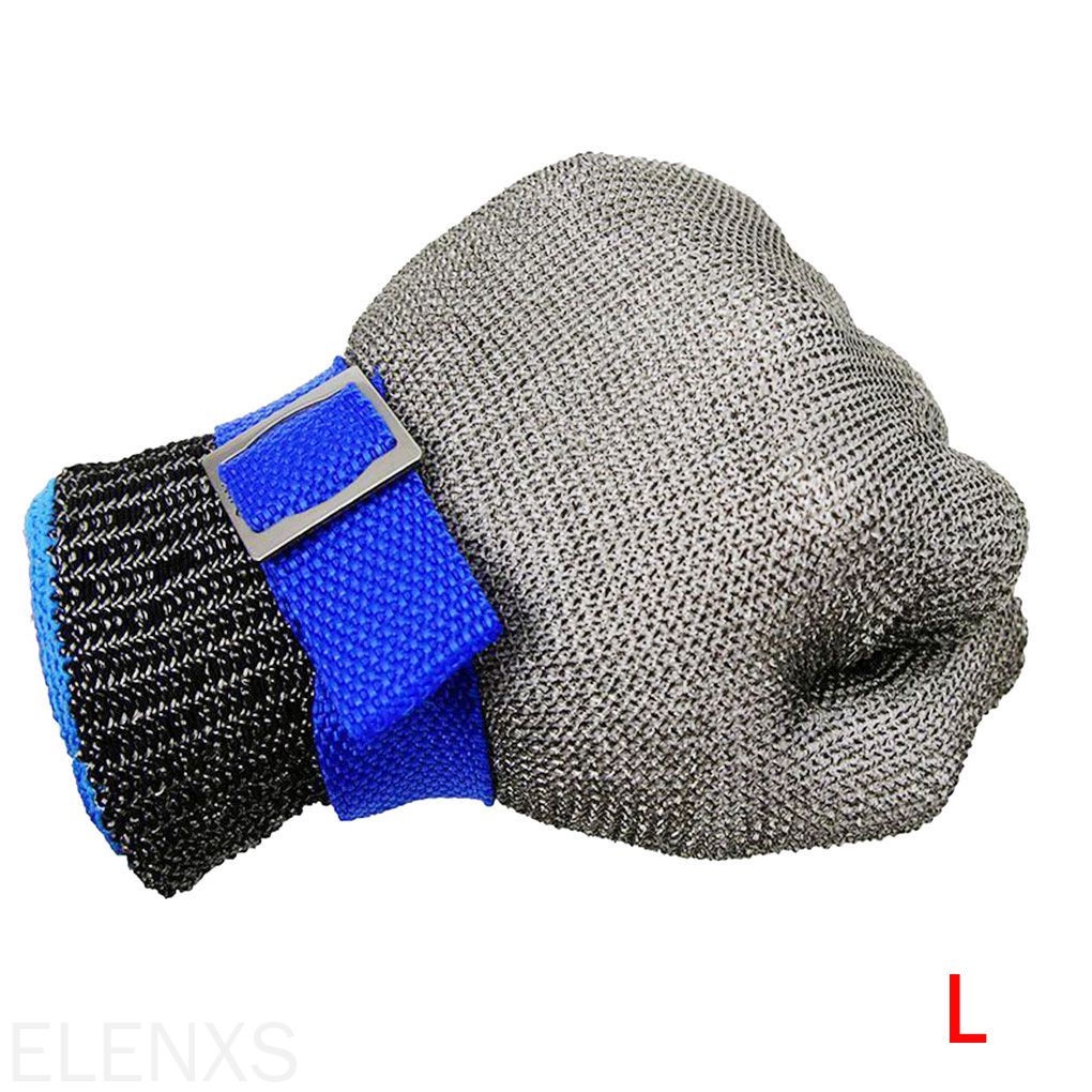Găng tay dây lưới kim loại + găng tay cotton bảo vệ tay an toàn