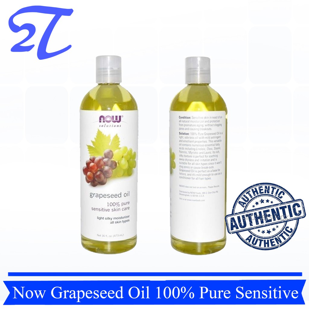 [AUTH] Tinh Dầu Hạt Nho Now Grapeseed Oil 100% Pure Sensitive 118ml - 473ml