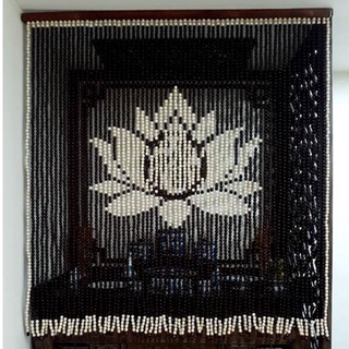 Mành rèm hạt gỗ mẫu hoa sen (treo ban thờ, treo cửa sổ)