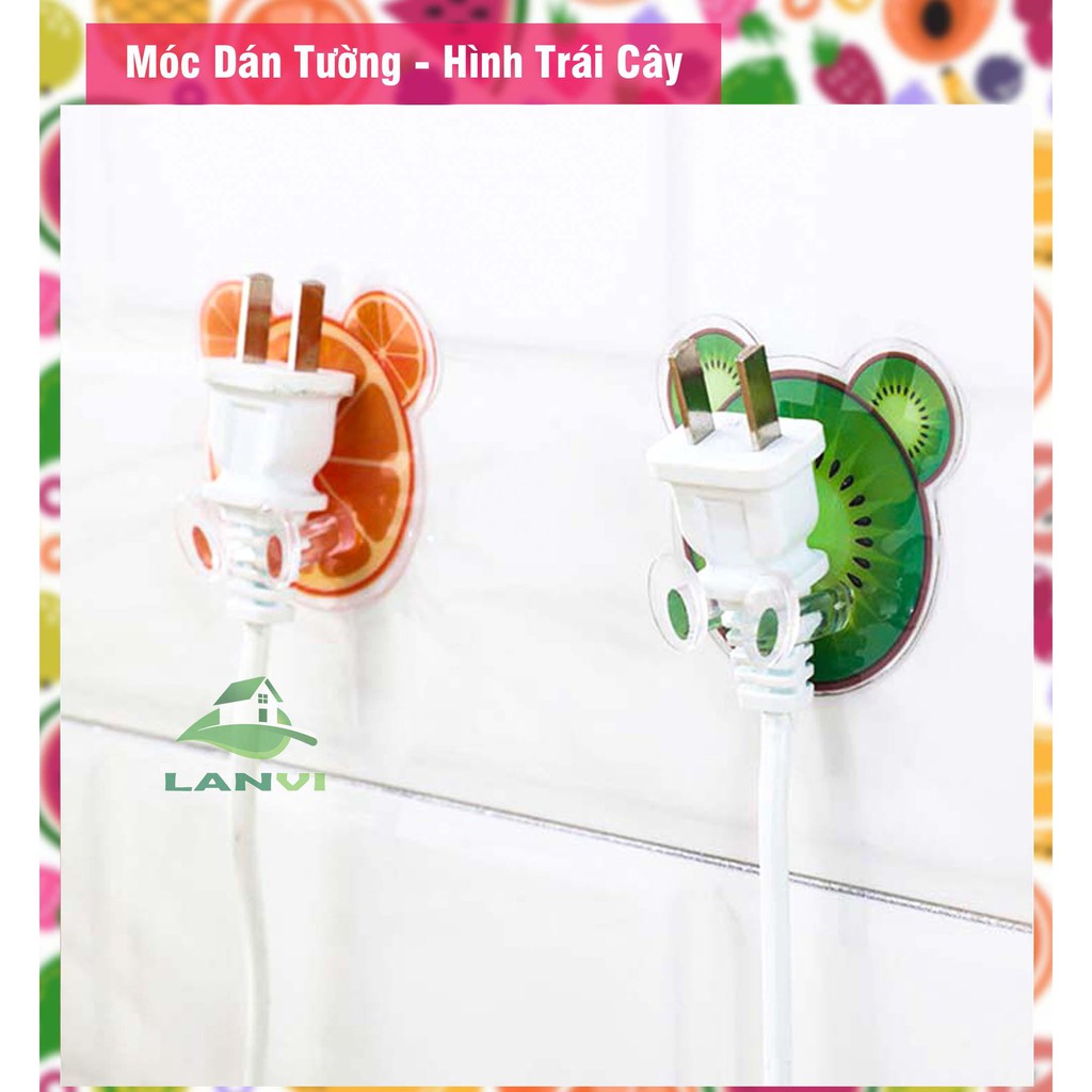 Móc Dán Tường Treo Đồ Chịu Lực - Hoạ Tiết Hình Trái Cây - Kích Thước (5.8cm x 6.2cm)