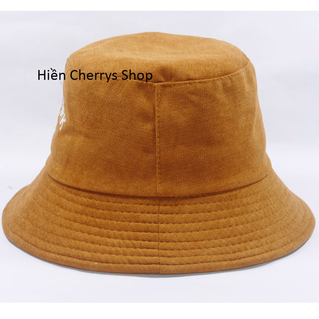 Mũ bucket vành cụp ❤️Nón tai bèo thêu chữ New yourk NY chất nhung cao cấp form unisex nam nữ 2022