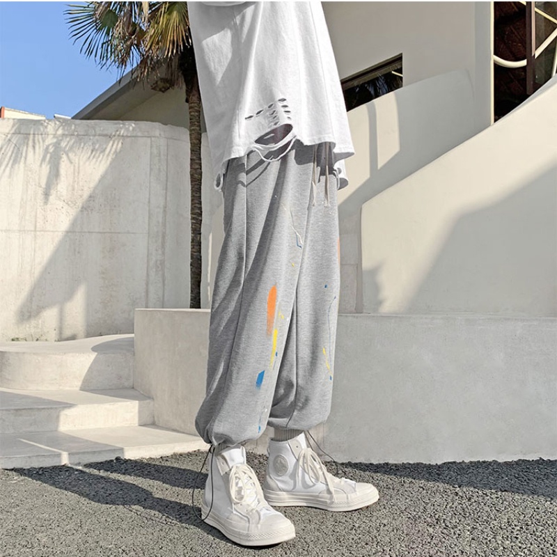 【M-8XL】Quần Thể thao in màu mực Size lớn thời trang thường ngày cho nam