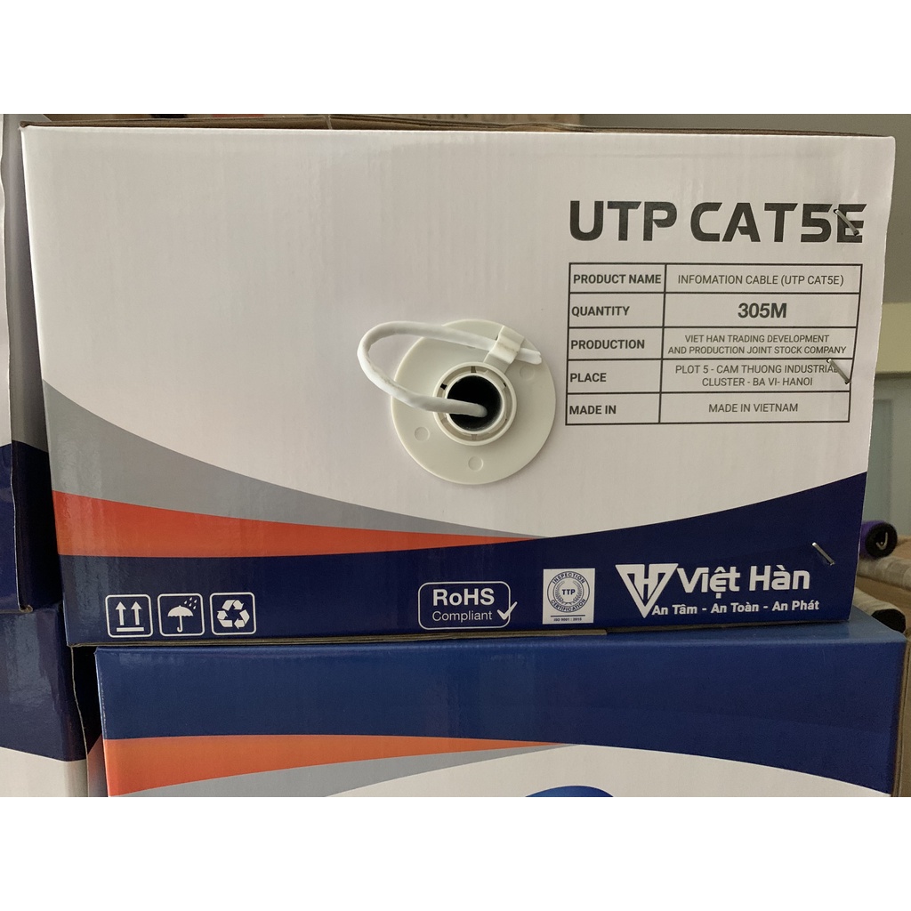 Dây cáp mạng máy tính Việt Hàn LEAD Cat6e, Cat5e Đồng LS Hàn Quốc 99.9%