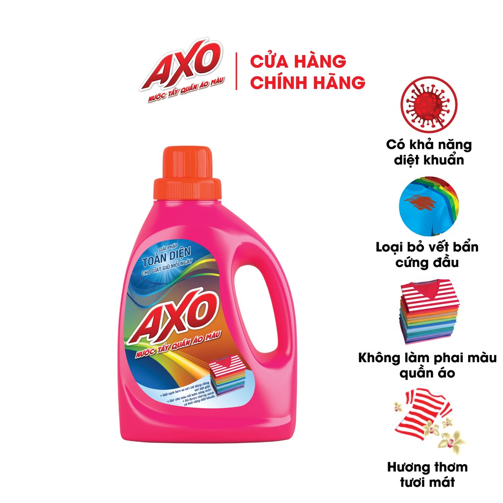 Nước Tẩy Quần Áo Màu AXO Hương Hoa Đào Chai 800ML