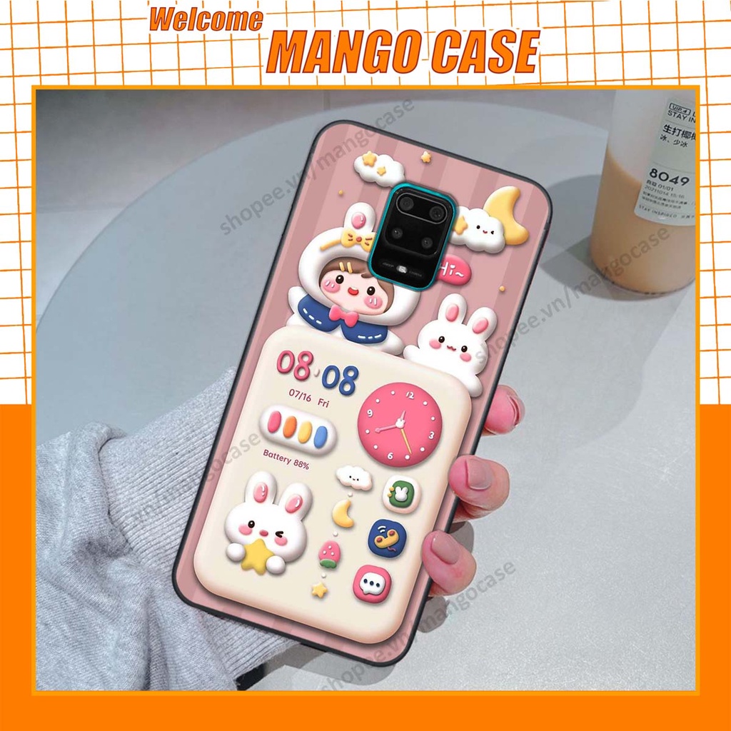 Ốp lưng Xiaomi Redmi Note 9 / Note9s / Note 9 Pro hình gấu, thỏ, đồng hồ cute dễ thương