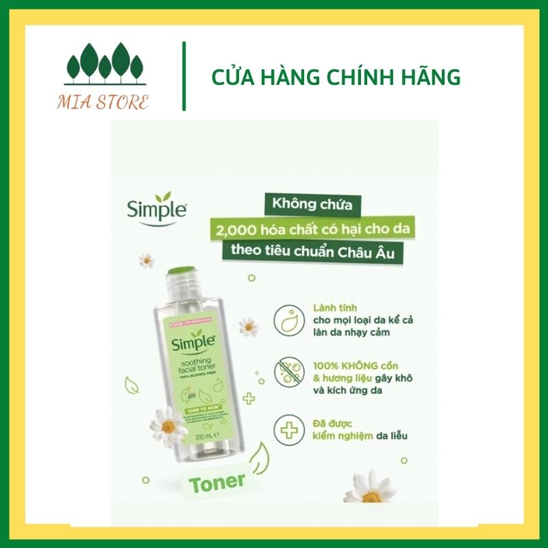 Combo dưỡng da trọn gói dịu nhẹ Simple (Tẩy trang + Sữa rửa mặt + Toner + Sữa dưỡng)