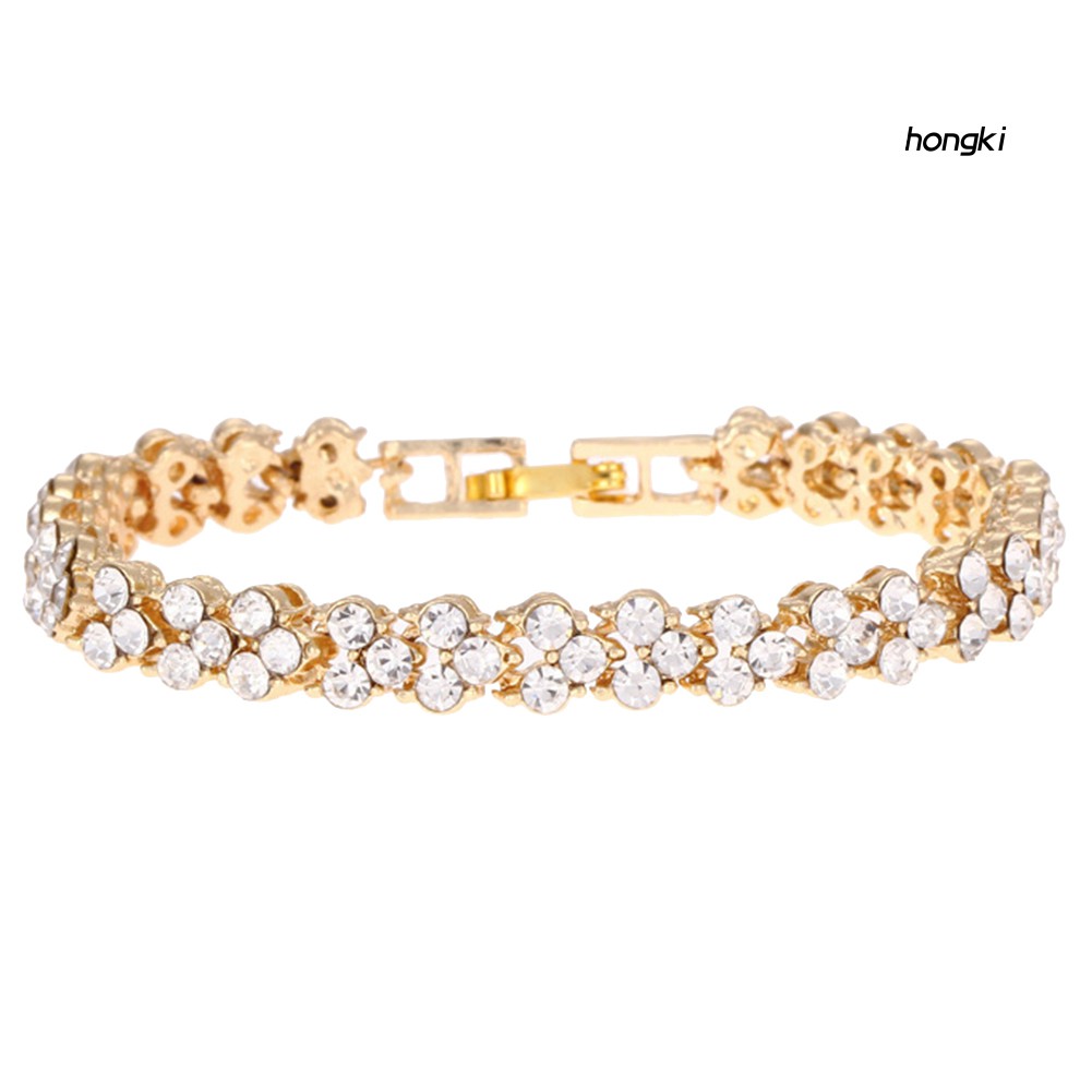 Vòng đeo tay đính kim cương giả lấp lánh thời trang cho nữ tùy chọn màu sắc