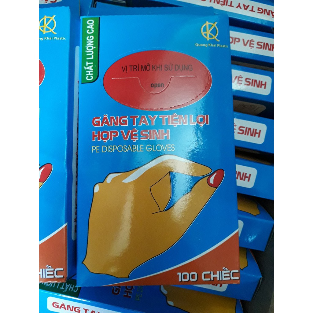 Túi 100 găng tay thực phẩm, găng tay dùng 1 lần