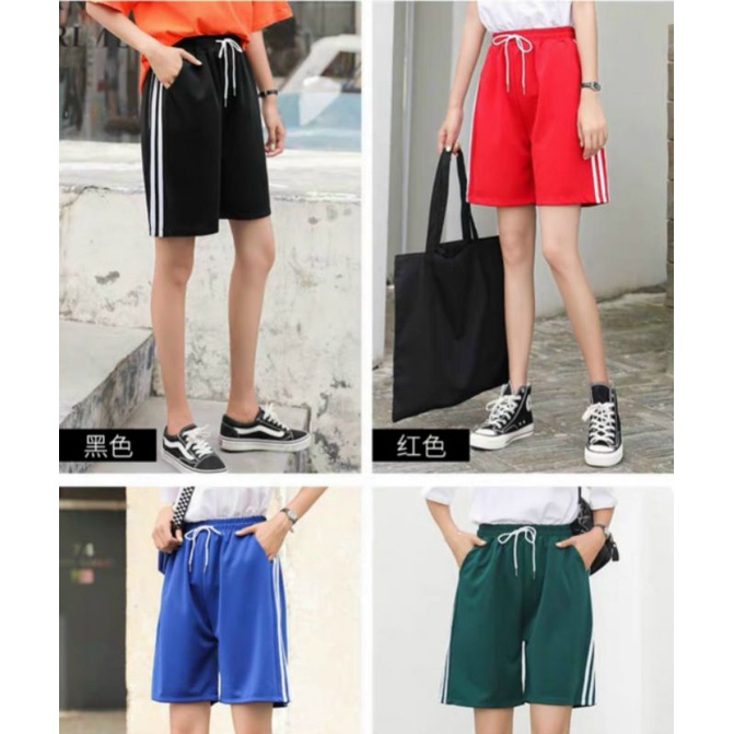 Quần short hè thể thao unisex, quần đùi 3 sọc có túi nhiều màu kèm video