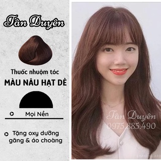 Nhuộm tóc Màu Nâu Hạt Dẻ tự nhuộm tại nhà  phong cách Hàn Quốc mua kèm Oxy trợ nhuộm