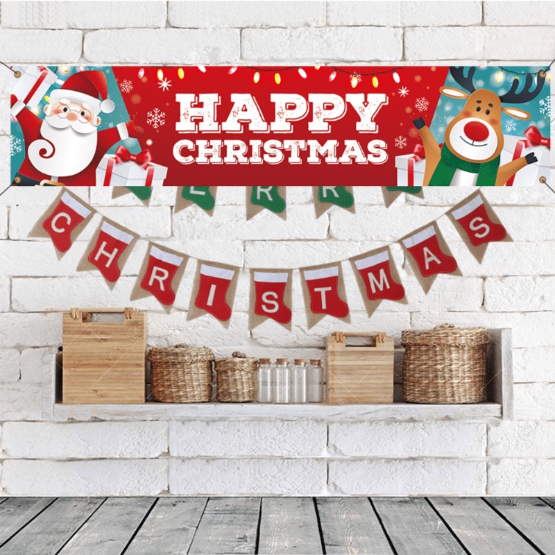 Dây banner treo mừng giáng sinh/ năm mới 2022 40*180cm