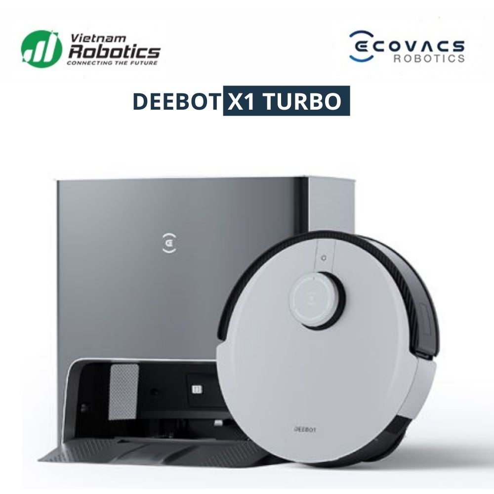 Robot hút bụi lau nhà Ecovacs Deebot X1 Turbo - Tự động giặt khăn lau, Lực hút 5000Pa - Bản Quốc Tế, Sử dụng Tiếng Việt