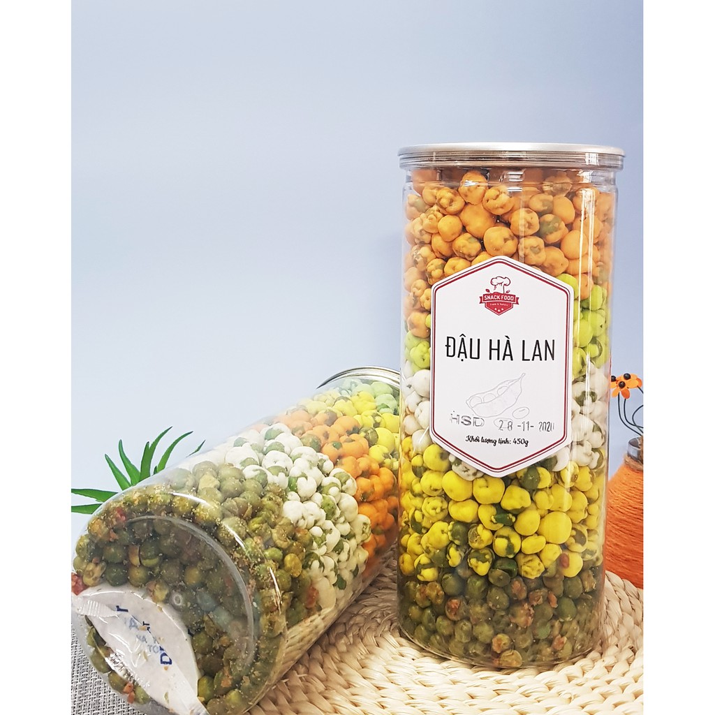 Đậu Hà Lan MIX 5 vị, tỏi ớt, wasabi, sữa, phô mai, sầu riêng, hủ pet 450gr, Đồ ăn vặt Snack Food | BigBuy360 - bigbuy360.vn