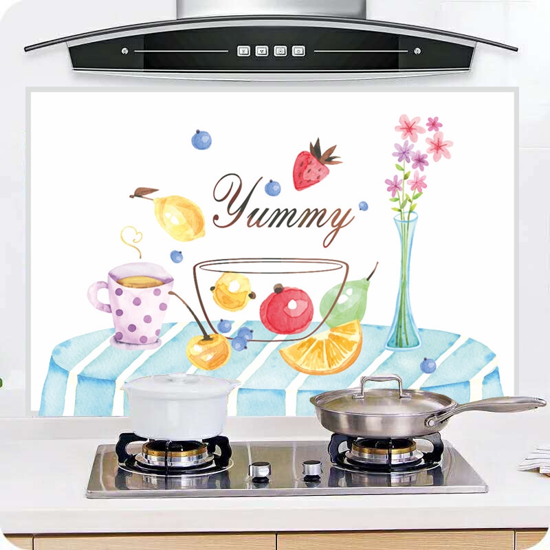 Giấy dán tường nhà bếp tráng nhôm chịu nhiệt chống dầu mỡ dễ vệ sinh nhiều họa tiết đẹp dễ thương, decal dán bếp